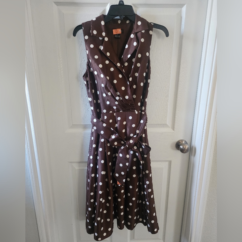Jessica Howard Brown Polka-Dotted Dress